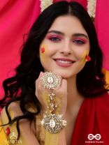 Sukshmaman - The Pure Precision - Shells, Beads And Glass Drops Hand Embroidered Haathphool