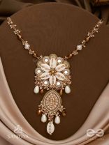 Nripatva - The Royal Art - Shells, Mirrors, Beads And Pearl Drops Hand Embroidered Neckpiece