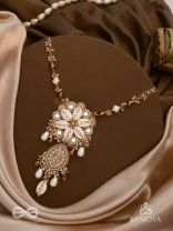 Nripatva - The Royal Art - Shells, Mirrors, Beads And Pearl Drops Hand Embroidered Neckpiece