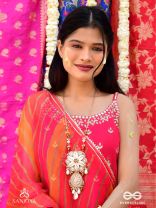 Nripatva - The Royal Art - Shells, Mirrors, Beads And Pearl Drops Hand Embroidered Neckpiece