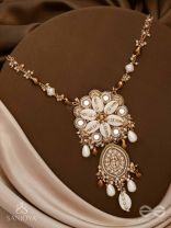 Nripatva - The Royal Art - Shells, Mirrors, Beads And Pearl Drops Hand Embroidered Neckpiece
