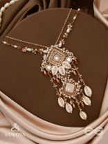 Abhivrish - The Shell Shower - Shells, Mirrors, Beads And Glass Drops Hand Embroidered Neckpiece