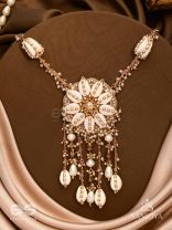 Upkulam - The Shore Letters - Shells, Beads And Pearl Drops Hand Embroidered Neckpiece