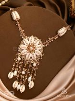 Upkulam - The Shore Letters - Shells, Beads And Pearl Drops Hand Embroidered Neckpiece