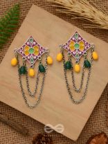 The Countryside Charms - Enamelled Oxidised Earrings