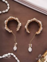 Prachurya - The Marine Abundance - Shells, Mirrors And Beads Hand Embroidered Cuff Bracelets (Set Of 2)