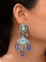 The Skyline Shore - Stone Enamelled Oxidised Earrings