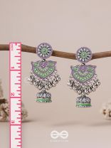 The Forest Lake- Enamelled Oxidised Earrings