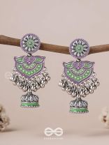 The Forest Lake- Enamelled Oxidised Earrings