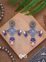 The Sky Blooms - Enamelled Oxidised Earrings