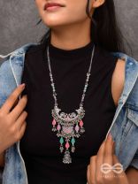 The Peacock Union - Enamelled Oxidised Neckpiece