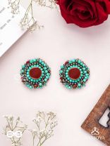 Sushaman - The Calming Greens - Beaded Hand Embroidered Earrings