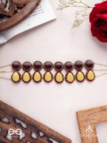Rasvatta - The Olive Elegance - Stones And Beads Hand Embroidered Choker Neckpiece