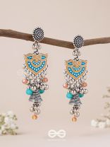 The Sunset Bells - Enamelled Oxidised Earrings