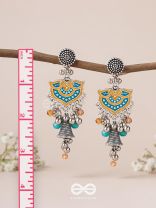The Sunset Bells - Enamelled Oxidised Earrings