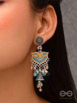 The Sunset Bells - Enamelled Oxidised Earrings