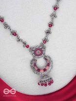 The Crimson Celebrations - Enamelled Oxidised Neckpiece