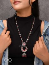 The Crimson Celebrations - Enamelled Oxidised Neckpiece