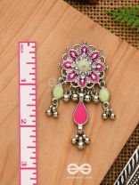 The Hibiscus Fantasy - Enamelled Oxidised Earrings