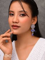 The Azure Snowflakes - Enamelled Oxidised Earrings