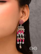 The Fuchsia Fairies - Enamelled Oxidised Earrings