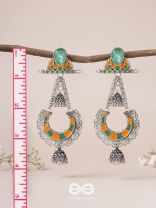 The Sage Swirls - Stone Enamelled Oxidised Earrings