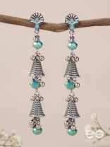 The Marine Carillons - Enamelled Oxidised Earrings