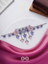 The Indigo Blush - Enamelled Oxidised Neckpiece