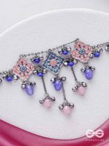 The Indigo Blush - Enamelled Oxidised Neckpiece