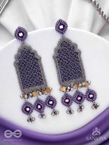 Nripangan - The Royal Pavilions - Beads And Dabka Hand Embroidered Earrings