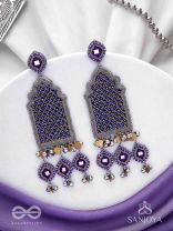 Nripangan - The Royal Pavilions - Beads And Dabka Hand Embroidered Earrings