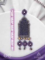 Nripangan - The Royal Pavilions - Beads And Dabka Hand Embroidered Earrings