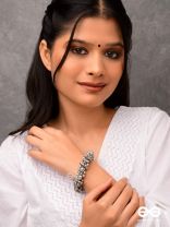 The Moon-Drenched Melody - Oxidised Bracelet 