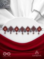 Sulohit - The Sangria Serenade - Beads And Dabka Hand Embroidered Choker Neckpiece