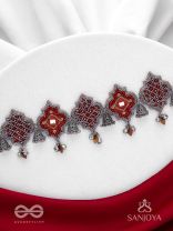 Sulohit - The Sangria Serenade - Beads And Dabka Hand Embroidered Choker Neckpiece