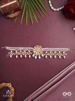 Dyulok - The Heavenly Charm - Beads, Pearl Drops, Polki And Kundan Finished Hand Embroidered Neckpiece