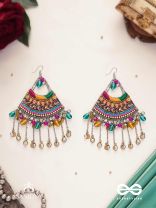 Sthaviram - The Vintage Music - Beads, Resham And Coins Hand Embroidered Earrings