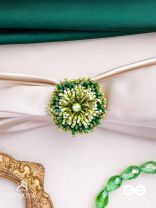 Divyakanan - The Enchanted Grove - Pearl And Beads Hand Embroidered Ring (Adjustable)