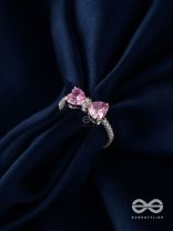The Cindrella'S Bow - Silver Embellished Ring (Adjustable)