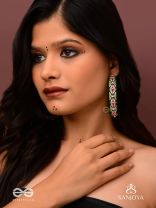 Kshitvari - The Lively Garden - Resham And Beads Hand Embroidered Hoop Earrings