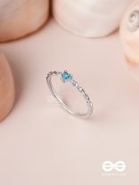 The Teal Prism - Silver Cubic Zirconia Ring