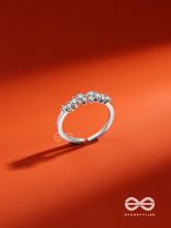 The Divine Swans - Silver Cubic Zirconia Ring (Adjustable)