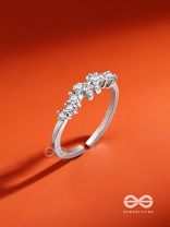 The Divine Swans - Silver Cubic Zirconia Ring (Adjustable)