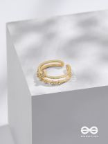 A Love So Gorgeous - Golden Cubic Zirconia Ring (Adjustable)
