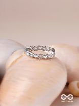 The Heart Confetti - Silver Cubic Zirconia Ring (Adjustable)