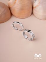 The Engraved Stories - Silver Embellished Rings (Set Of 2 Adjustable)