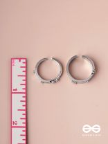 The Engraved Stories - Silver Embellished Rings (Set Of 2 Adjustable)