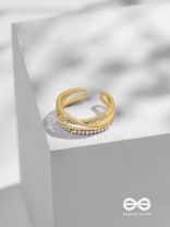 Crossroads Of Fate - Cubic Zirconia Golden Ring (Adjustable)