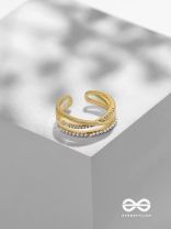 Crossroads Of Fate - Cubic Zirconia Golden Ring (Adjustable)