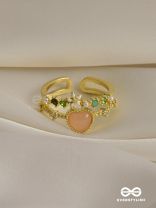 The Eden's Secret - Golden Embellished Ring (Adjustable)